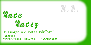 mate matiz business card